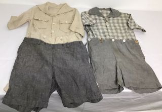 1940’s Vintage Boys Rompers Kaynee & Handmade W/extra Button On Shorts