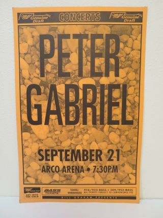 Vintage Concert Poster Peter Gabriel September 21 1993 Bill Graham Prod