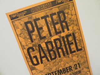 Vintage Concert Poster PETER GABRIEL September 21 1993 Bill Graham Prod 2