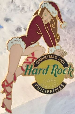 Hard Rock Cafe Makati 2001 Christmas Pin Sexy Santa Asia Girl Series Hrc 11318