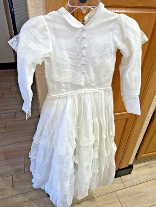 Old Antique Vtg Childs Little Girls Dress Gown Med Ccs