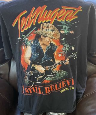 Ted Nugent 2011 I Still Believe Concert Tour Shirt 2 Sided W/ Tour Dates Large - A