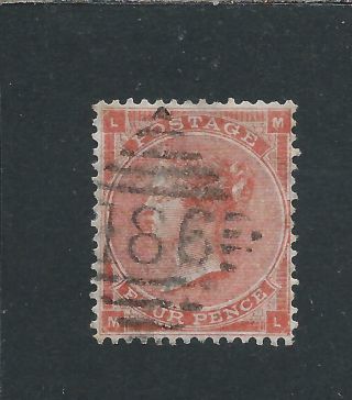 Gb - Qv 1862 - 64 4d Bright Red Plate 4 Fu Sg 81 Cat £185