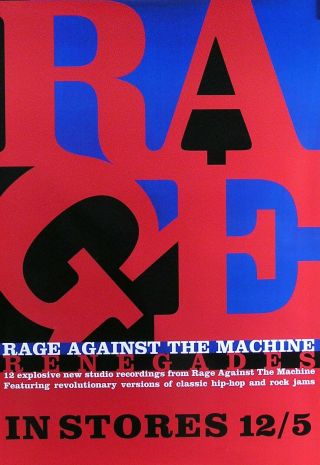 Rage Against The Machine 2000 Renegades Promo Poster Ii