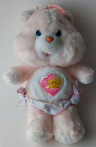 Vintage 1983 Baby Hugs 11 " Pink Baby Care Bears Plush Stuffed Animal Toy