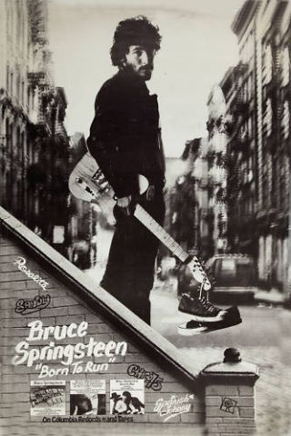 Born To Run : Bruce Springsteen Columbia Records Promo Poster 1975 12x18