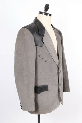 Vtg Pioneer Wear Corduroy Leather Western Blazer Coat Jacket Usa Mens Size 48