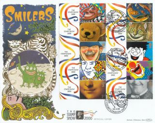 (74718) Gb Benham 22ct Gold Fdc Smilers Stamp Show London 2000 [large] 396of500