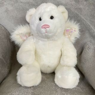 Build A Bear 14” Teddy White Plush Stuffed Animal With Angel Wings