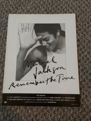 (abc6) Advert/poster 11x8 " Michael Jackson : Remember The Time