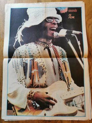 Sounds music newspaper June 23rd 1973 Donovan Led Zeppelin,  Sly Stone poster 2