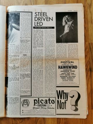 Sounds music newspaper June 23rd 1973 Donovan Led Zeppelin,  Sly Stone poster 3