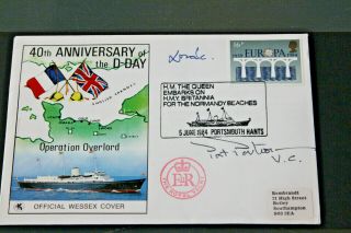 Gb 1984 40th Ann Of D - Day Cover Signed By Lord Lovat & Col Pat Porteous In Ink