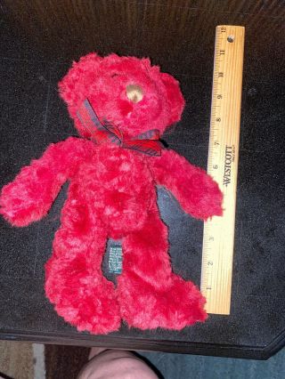 Russ Bears From The Past Cranberry Teddy Bear Burgundy Red Soft Bear W/ Tag 10”