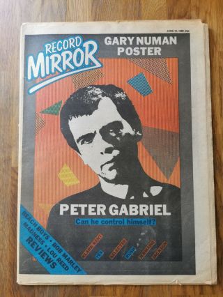 Record Mirror Newspaper June 14th 1980 Peter Gabriel Cover Gary Numan Poster