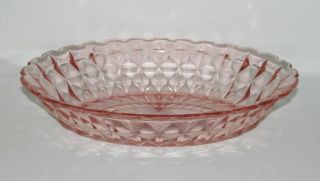 Jeannette Glass Co.  Windsor Diamond Pink Oval Vegetable Bowl