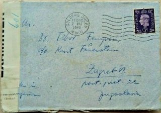 Great Britain 1940 Cover To Yugoslavia With Unusual Censor Label Without Pc