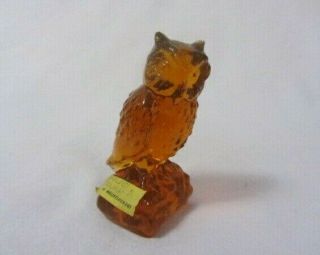 Boyd Art Glass Owl 44 Golden Delight Solid Glass B In Diamond Uranium