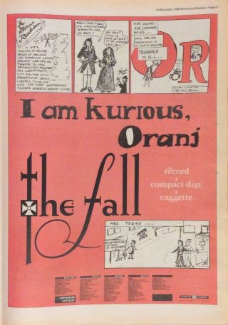 The Fall - Vintage Press Poster Advert - I Am Kurious Oranj - 1988