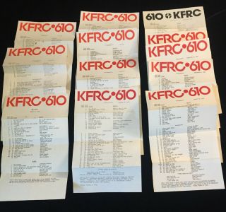 12 Kfrc 610 San Francisco Radio Music Surveys 1 1975.  2 1976.  4 1977.  5 1978