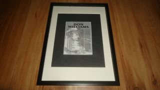 Don Williams 2000 Tour - Framed Advert