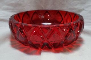 Shannon Crystal Red Candy Dish Bowl Trinket Dish 5” X 1 3/4” W/o Box