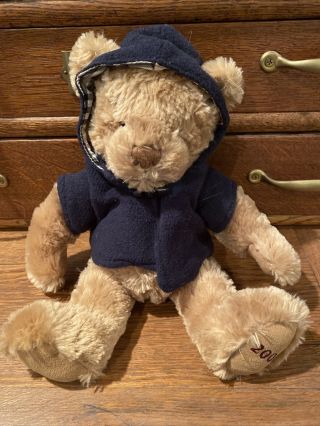Burberry Fragrances 13 " Teddy Bear 2009 Blue Sweater Hoodie Stuffed Animal Plush
