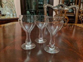 Set Of 3 Vintage Hollow Stem Wine Glasses.  120hsw