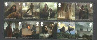 Gb 2021 The Legend Of King Arthur Stamp Set Um