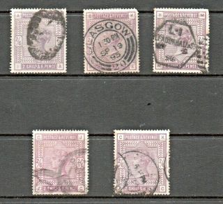 Gb 1883 Victoria 2/6 X 5 As Scan Ref 132
