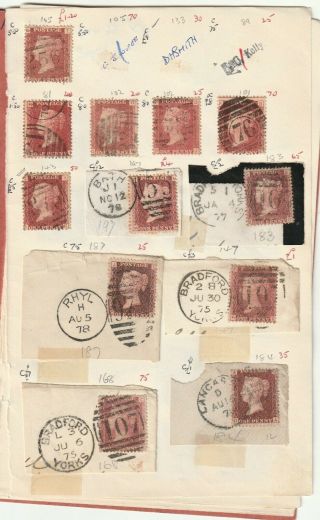 Queen Victoria Penny Reds In 4 Page Approval Book.  Allshown