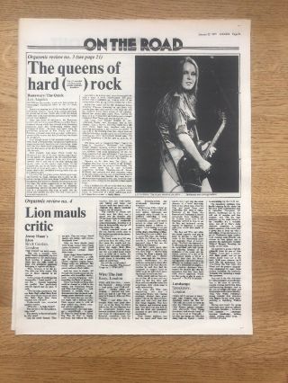 Runaways Whiskey A Go Go Los Angeles Concert Review 1977 Uk Article / Clipping
