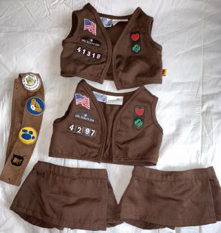 Build - A - Bear Girl Scout Brownie Uniform With Sash