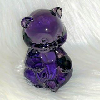 Fenton Art Glass Violet Purple Mini Bear Figurine