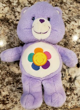 Care Bears 2003 Purple 13 " Harmony Bear Plush W/rainbow Sun