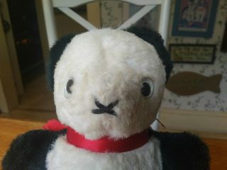 Antique Vintage 1960s Plush Rushton Toy Company Panda Teddy Bear 9in Euc
