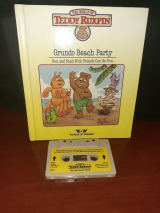 Vintage Teddy Ruxpin - Grundo Beach Party - Story Book And Cassette Tape