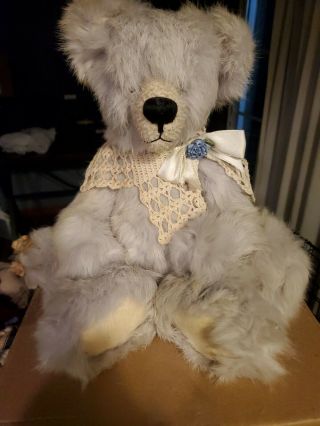 Vintage Hand Made Rabbits Fur Teddy Bear.