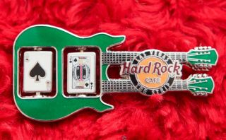 Hard Rock Cafe Pin Las Vegas Black Jack Spinning Cards Guitar Poker Playing