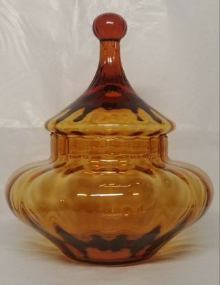 Empoli Glass Apothecary Jar Amber