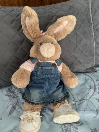 Build A Bear Bunny Rabbit Plush 18” Brown Stuffed Animal Toy Bendable Ears
