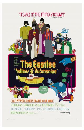 British Rock: The Beatles Yellow Submarine Usa Movie Promo Poster 13x19