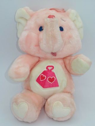Vintage Kenner 1984 Care Bear Cousins Lotsa Heart Elephant Pink Plush Stuffed