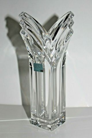 Mikasa Lead Crystal Art Deco Bud Vase 8.  5 Inches Germany Perfect
