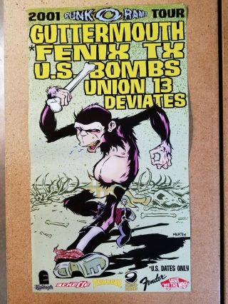 Punk - O - Rama 2001 Guttermouth,  Fenix Tx,  Us Bombs,  Union 13 Poster (13 " X 24 ") (cb