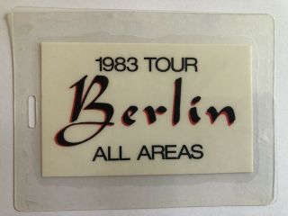 Rare Berlin 1983 Tour Backstage All Areas Pass Laminate Terri Nunn Wave