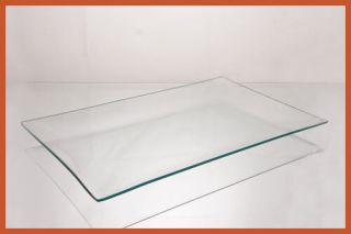 9 " X 14 " Rectangle Clear " Bent " Glass Plate 1/8