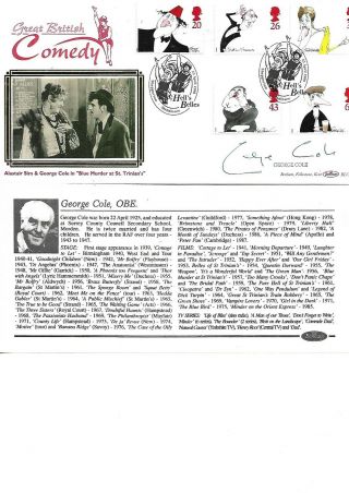 1998 Gb Benham Fdc Signed By George Cole Actor Arthur Daley St.  Trinians Blcs142