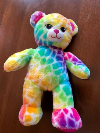 Build A Bear Rainbow Leopard Cat Kitten Plush Stuffed Animal 17 " Bab