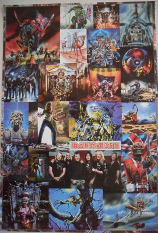 Iron Maiden " Collage Of Many Shots Of Eddie & The Group " Poster From Asia